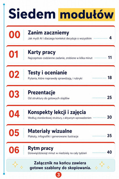 Praktyczny kurs AI do materiałów dydaktycznych — strona ze środka