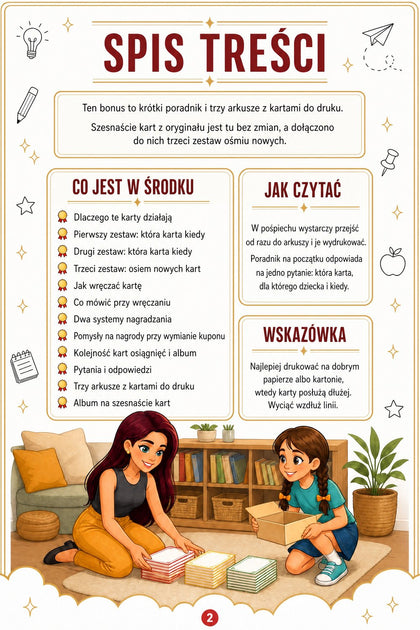 Karty do nagradzania — strona ze środka