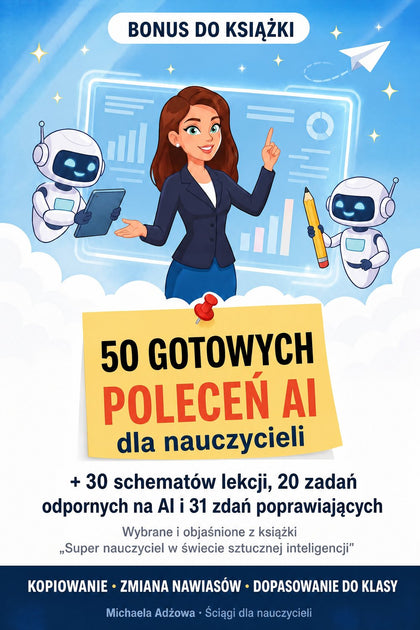 50 gotowych poleceń AI dla nauczycieli — okładka